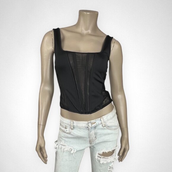 NWT EXPRESS Black Corset Top M - Picture 1 of 10